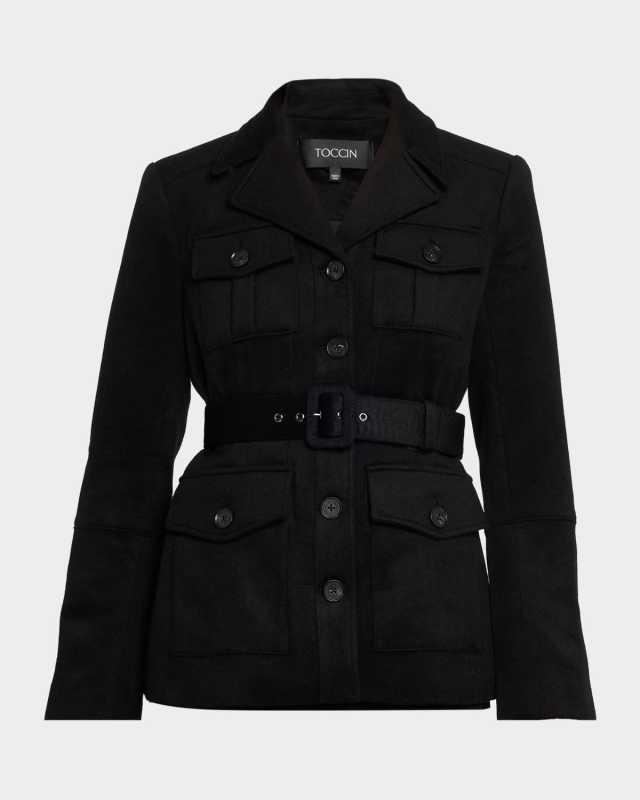 Charlie Belted Wool Safari Blazer